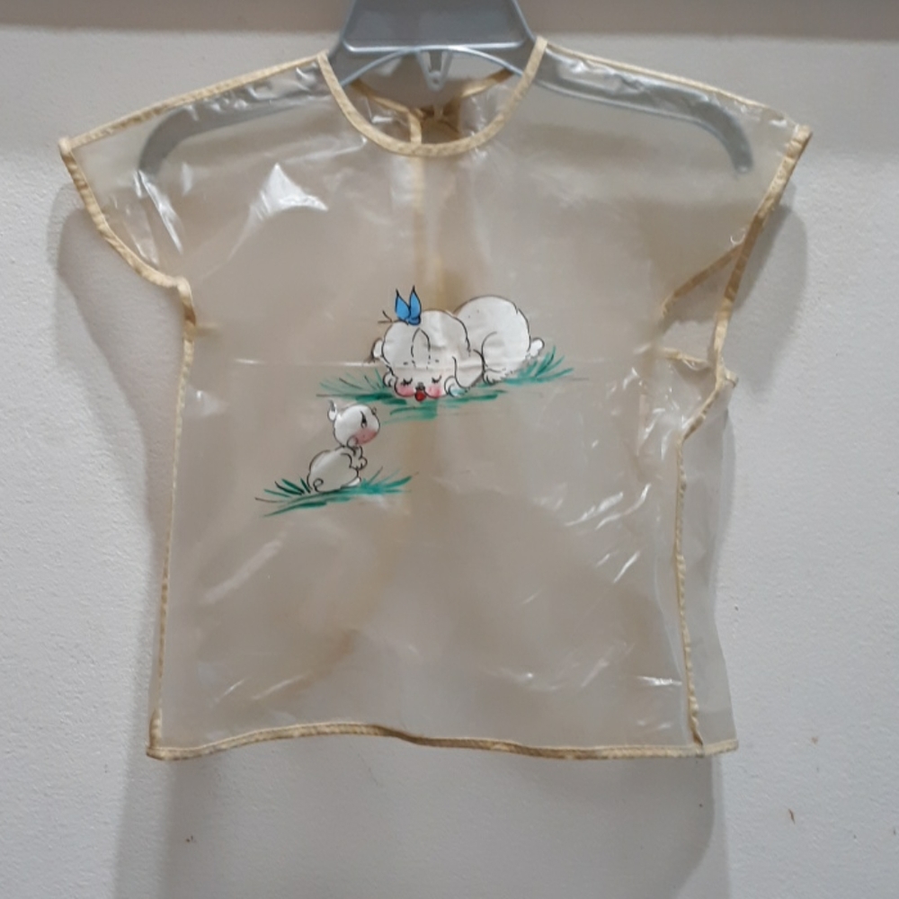 Vtg 1950 Reverse Painted Bib